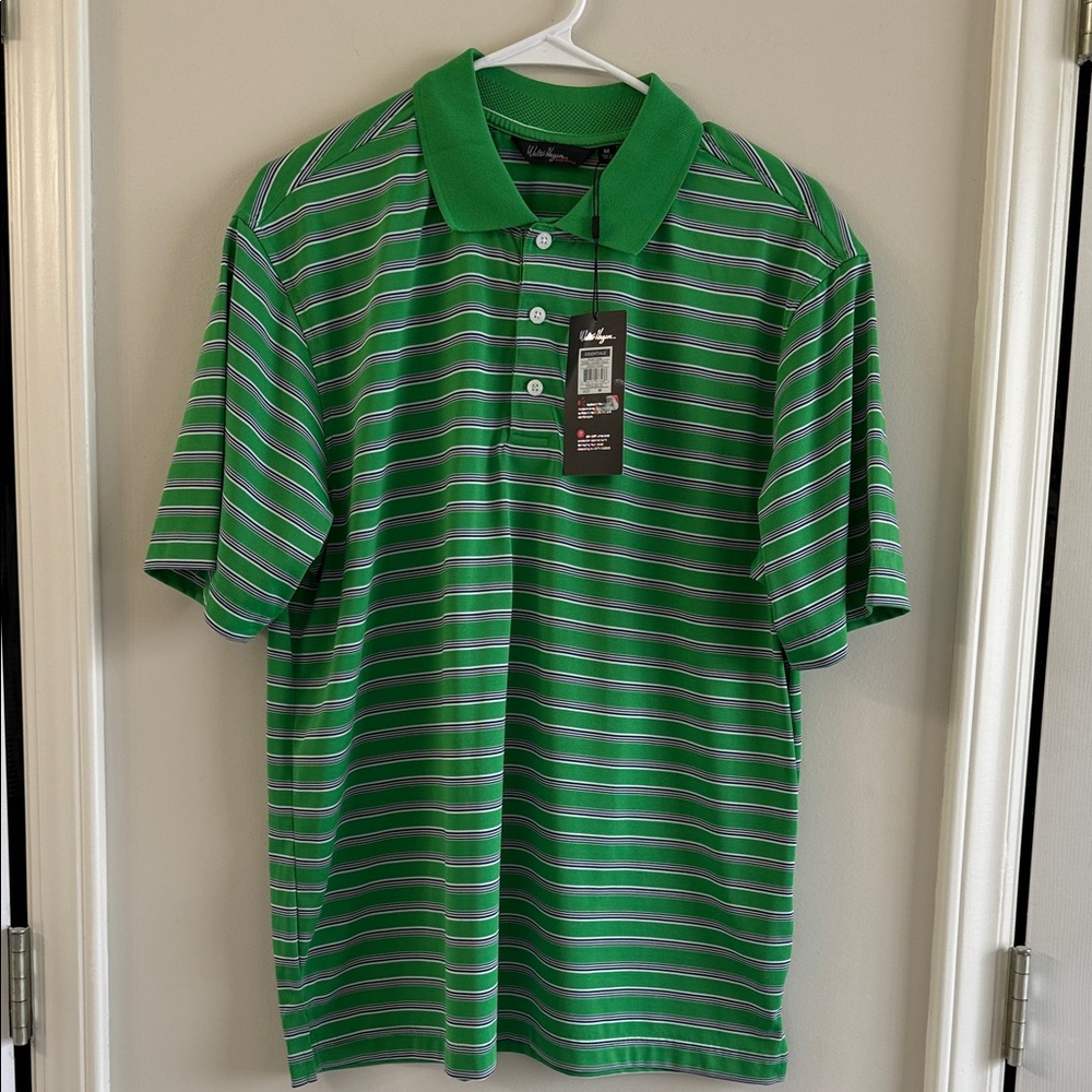 Walter Hagen Green Polo with White Stripes
